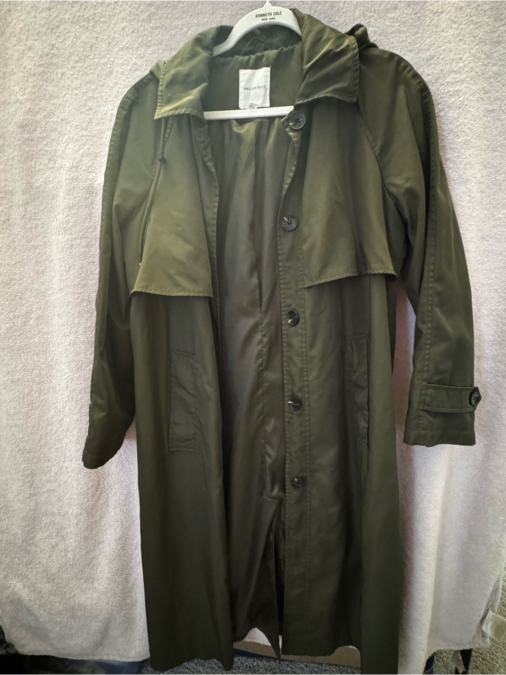 Avec Les Filles Olive Green Button-Up Coat
